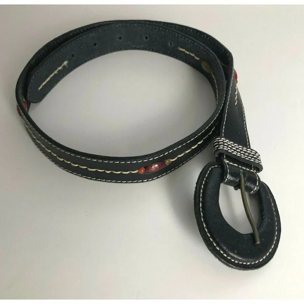 NEW Western Festival Coastal Cowgirl Leather Beaded Belt